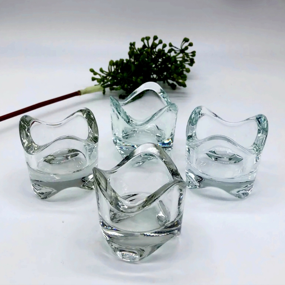 IKEA Stackable Glass Candle Holder with Geometric Design and Minimalist Style